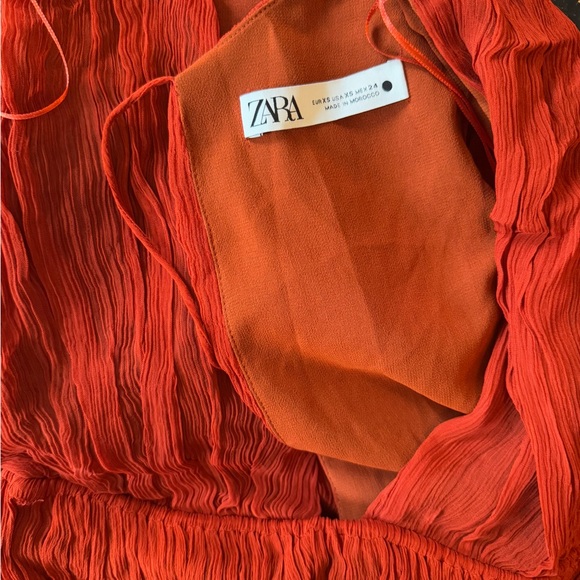 NWOT Zara Burnt Orange / Red Tie Mini
Dress - Picture 9 of 10